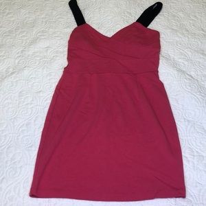 Pink dress with black straps